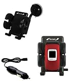 Samsung SCH-R300 Flexible Auto Windshield Holder with Car Charger - Uses Gomadic TipExchange