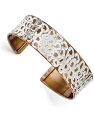 Leslies Sterling Silver w/ Chocolate Rhodium Cuff Bangle