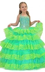 Girls Applique Lace Beaded Crystal Crystals Chiffon/Taffeta/Tulle Flower-Girl Dress/Homecoming Dress 