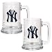 New York Yankees MLB 2pc 15oz Glass Tankard Set- Primary Logo