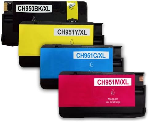 Wirelesspug © 4 Cartridge Pack HP 950 XL 951 XL Ink Cartridges For OfficeJet Pro 8600 8100 200 Black Color Printer
