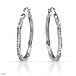 Hoops Earrings With 0.50ctw Genuine Diamonds Crafted in 14K White Gold. Total item weight 6.0g
