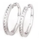 14K 1.25 CTW Diamond Hoop/Hinged Earrings