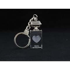 VIP-LASER 3D Glas Kristall LED Schl�sselanh�nger Herz mit Text "Ich Liebe Dich"