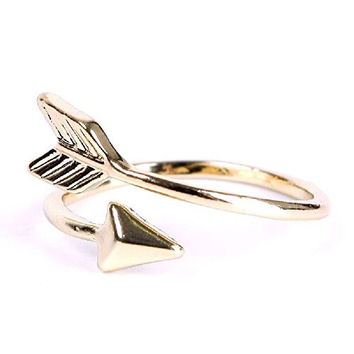 New Women Girl Gold Silver Fashion Adjustable Arrow Open Knuckle Ring Jewelry Gold