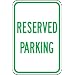 Accuform Signs FRP206RA Engineer Grade Reflective Aluminum Designated Parking Sign, Legend "RESERVED PARKING", 12" Width x 18" Length x 0.080" Thickness, Green on White