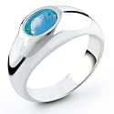 Sterling Silver Oval Blue Topaz Ring