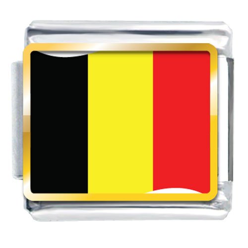Childrens Toyshop  Jewelry : Belgium Flag Italian Charms Bracelet Link