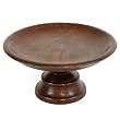 Handmade Acacia Wood Decorative Circular Platter / Tray With Stylish Elevated Design
