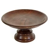 Handmade Acacia Wood Decorative Circular Platter / Tray With Stylish Elevated Design