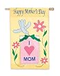 I Love Mom Regular Size Applique Flag