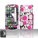 Pink Polka Black Star Design Rubberized Snap on Hard Cover Protector Facepl ....