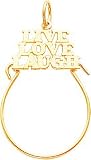 10K Yellow Gold Live Love Laugh Charm Holder Jewelry