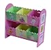 4Gr8 Kidz Pink Series Kids Wooden 6-Bin Toy Organizer