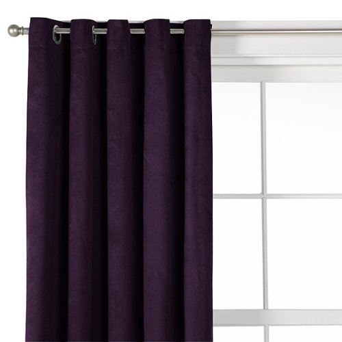 Modern Home Velvet Grommet Window Panel - Purple Duet