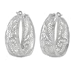 Sterling Silver 12mm Filigree Hoop Design