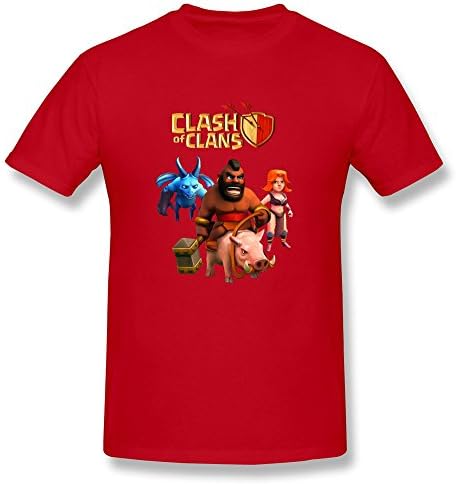 XUEJW Men's Clash Clans Valkyrie Cotton T Shirt,S,Red