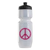 IMAGE OF Trek Water Bottle Clear Blk Flowered Peace Symbol Pnk