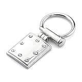 Engineered style: Surgical Stainless Steel Rectangular High Polished Finish Key Ring for Men