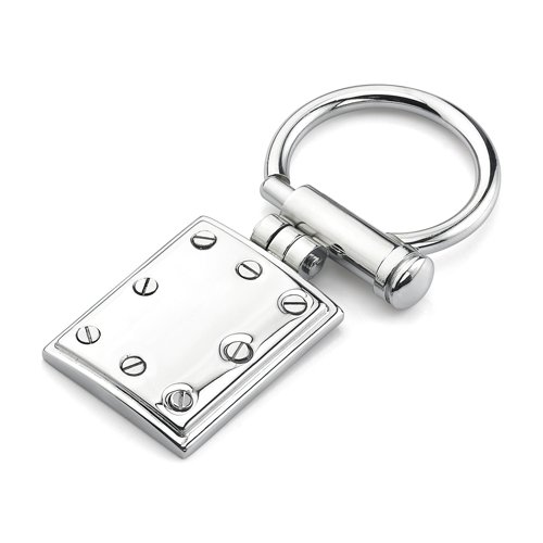 Childrens Toyshop  Apparel : Engineered style: Surgical Stainless Steel Rectangular High Polished Finish Key Ring for Men