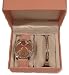 Henley Glamour Ladies Pink Crystal Bling Watch, & Bangle Set in A Fancy Presentation Box