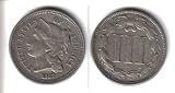 1867 US Three Cent Nickel - Excellent Detail, Great Eye Appeal! Authentic Old Coin