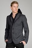 Bill Tornade Rob Charcoal Wool Blazer with Hood