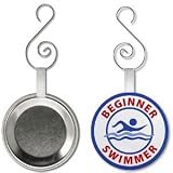 Creative Clam Beginner Swimmer Pool Safety Alert 2.25 Inch Button Style Hanging Ornament