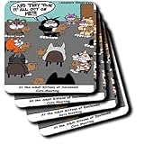 Londons Times Funny Cat Cartoons - 12-Step Cat Programs - Coasters