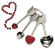 RSVP Stainless Steel Heart Measuring Spoons Set of 4 NEW