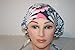 Surgical Scrub Cap Grey Damask Pink Flower Fitted Feminine