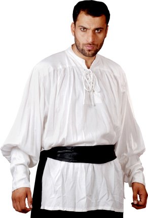 White Pirate Buccaneer Renaissance Medieval Costume Shirt