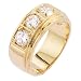 Gold men's cz diamond ring band