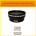 Extra large Wide Angle Lens With Macro lens For The Canon VIXIA FS200, HF 10, HF 100 , HF 11, HF 20, HF 200, HF 21, HF M30, HF M300, HF M31, HF S10, HF S100, HF S11, HF S20, HF S200, HF S21, HG 20, HG 21