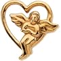 14k Yellow Gold Angel Lapel Pin 9x9mm - JewelryWeb