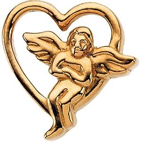 14k Yellow Gold Angel Lapel Pin 9x9mm by 