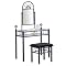 Vanity and Upholstered Bench - Black