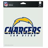 NFL San Diego Chargers 8-By-8 Inch Diecut Colored Decal Team Name and Logo