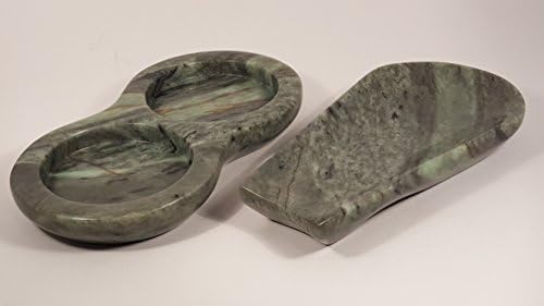 Stone Salt / Pepper Grinder Mill Tray with Spoon Rest Combo Set