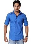 Nostra Young Royal Blue Slim Fit Casual Shirt