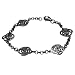 Tressa Rhodium Plated Sterling Silver Cubic Zirconia Heart Link Rolo Chain Bracelet