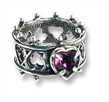 Elizabethan Ring Antique Reproduction with Purple Heart size 8