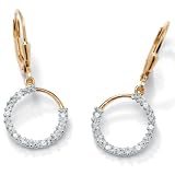 Diamond Accent 18k gold (40 mils) over Sterling Silver Hoop Earrings