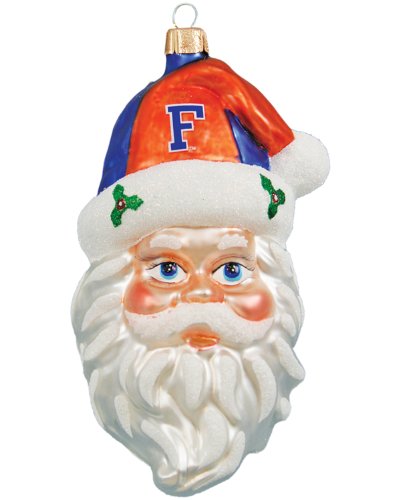 Champion Treasures NCAA Florida Gators NCAA Glass Santa Head Ornament