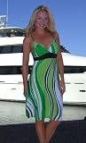 Green Swirl Jeweled Party Dress