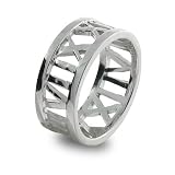 Eve's Addiction Roman Numeral Style Open Sterling Silver Ring