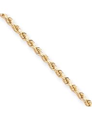 3mm, 10 Karat Yellow Gold, Diamond-Cut Rope Chain - 7 inch