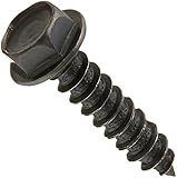 Steel Sheet Metal Screw, Black Oxide Finish,  Hex Washer Head, Hex Drive, Type A, #8-15 Thread Size, 3/4" Length (Pack of 100)