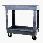 Rubbermaid Plastic Service  Utility Cart 2 Shelves 45 X 26 5 Inch Casters
