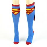Superman Superhero Blue Adult Knee High Cape Sock
